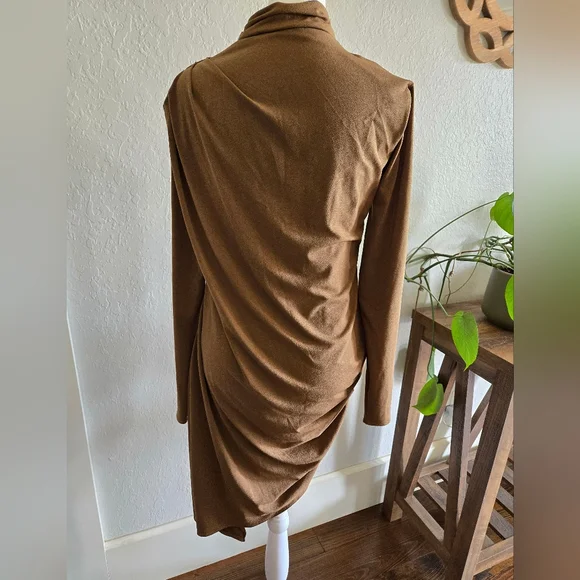 Abercrombie & Fitch Vol 28 Rouched Mini Dress | Taupe | Size M - Picture 5 of 11